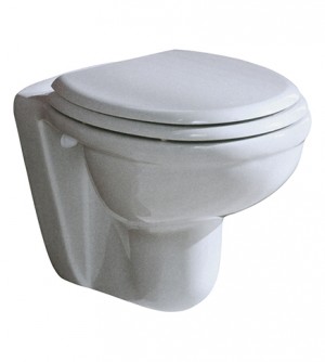 Sanitari bagno vaso wc water sospeso, compreso di coprivaso, Karla Rak, bianco