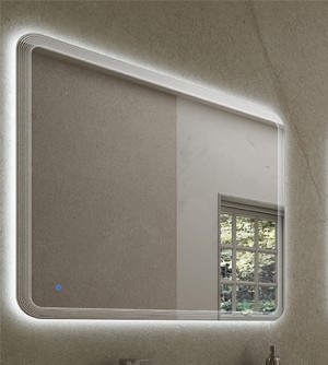Specchio led bagno 70x55 cm reversibile con sensore touch-screen