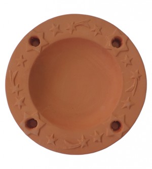 Piatto portacandele natalizio tondo in terracotta semilavorato ceramica cm.29,5