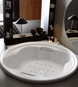 Vasca bagno idromassaggio con sensore di livello con doppia seduta interna