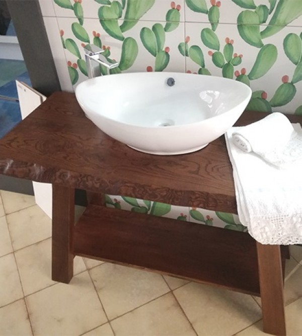 Lavandino bagno in ceramica lavabo da appoggio 58,5x38,5x20cm